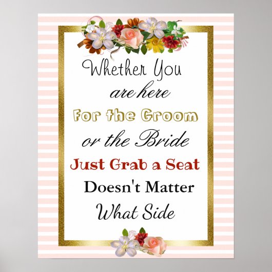 Wedding Seating Chart, Sit "where"-Poster Poster (Voorkant)