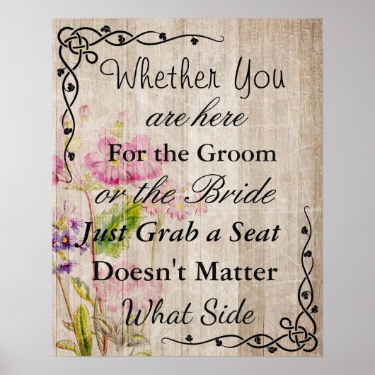 Wedding Seating Chart, Sit "where"-Poster Poster (Voorkant)