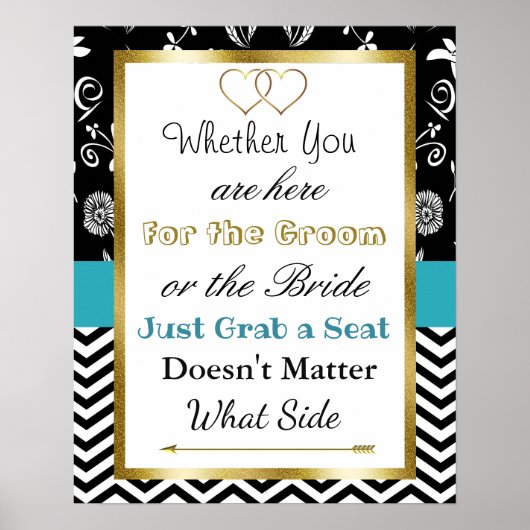 Wedding Seating Chart, Sit "where"-Poster Poster (Voorkant)