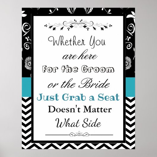 Wedding Seating Chart, Sit "where"-Poster Poster (Voorkant)