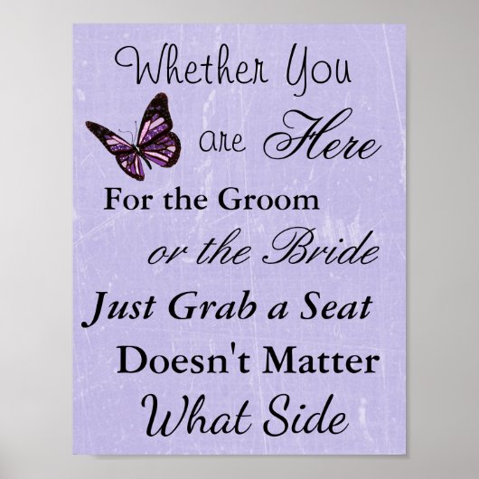 Wedding Seating Chart, Sit "where"-Poster Poster (Voorkant)