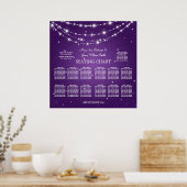 Wedding Seating Chart Sparkling Chain Purple Poster (Keuken)