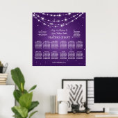 Wedding Seating Chart Sparkling Chain Purple Poster (Thuiskantoor)
