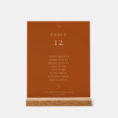 Wedding Seating Chart Table Terracotta Minimal (Recto)