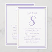 Wedding Seating List Guest Table Number Lavender Kaart (Voorkant / Achterkant)