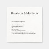 Wedding Serif-namen Couple Fun paper Napkins Servet (Voorkant)