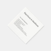 Wedding Serif-namen Couple Fun paper Napkins Servet (Hoek)