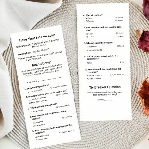 [Wedding Sheet] Wedding Prop Weddenschappen spel Kaart