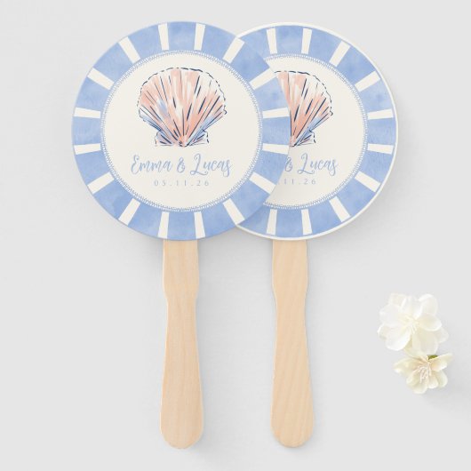 Wedding shell handwaaier (Voorkant en achterkant)