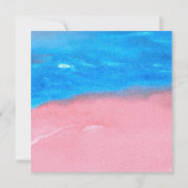 WEDDING SHOWER Aquarelle Bleu & Rose Invitation (Dos)