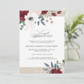 Wedding shower de fleurs romantiques Invitation (Debout devant)