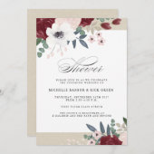 Wedding shower de fleurs romantiques Invitation (Devant / Derrière)