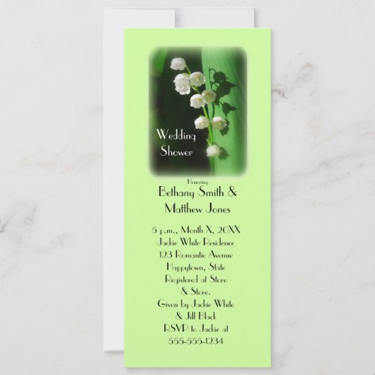 Wedding shower Green Invitation Lily de la Vallée (Devant)