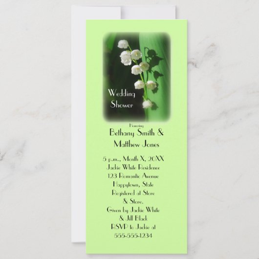 Wedding shower Green Invitation Lily de la Vallée (Devant)