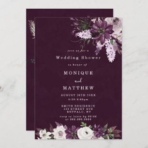 Wedding showers violets et blancs Invitations