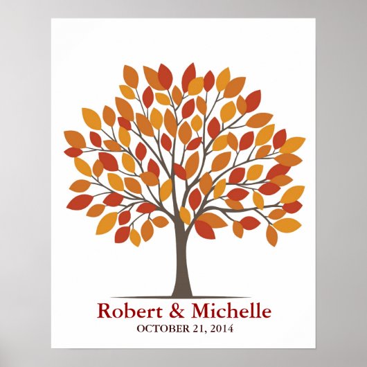Wedding Signature Tree Poster – Natural Fall-MED (Devant)
