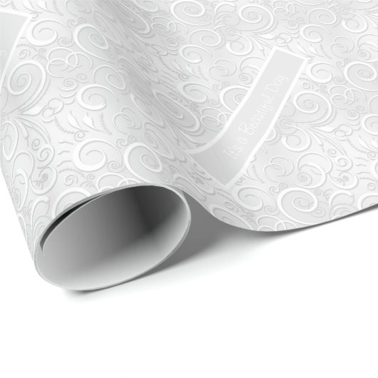 Wedding Silver Het is een mooie dag luxe Fancy Cadeaupapier (Rol Hoek)