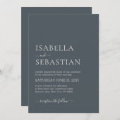 Wedding Simple Dark Slate Gray Kaart (Voorkant / Achterkant)