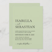 Wedding Simple Light Olive Kaart (Voorkant / Achterkant)