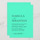 Wedding Simple Mint Breeze Kaart (Voorkant / Achterkant)