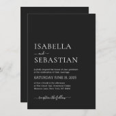 Wedding Simple Modern Dark Gray Kaart (Voorkant / Achterkant)