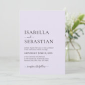 Wedding Simple Modern Lavender Kaart (Staand voorkant)