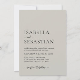 Wedding Simple Modern Light Gray Kaart