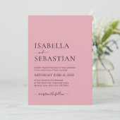 Wedding Simple Pastel Pink Kaart (Staand voorkant)