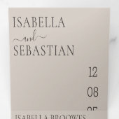 Wedding Soft Beige All in one set Drieluik Uitnodiging (Binnenzijde eerst)