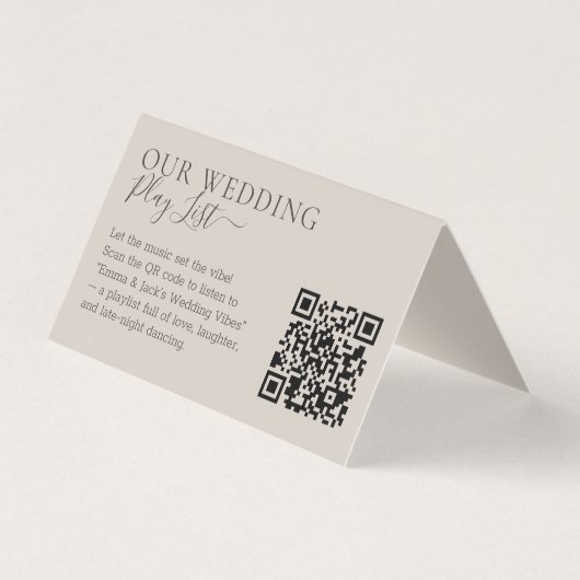 Wedding Soft Beige QR Code Playlist (Front)