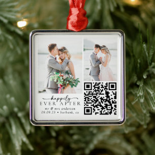 Wedding Song Afspeellijst QR Code Foto Bewaar Metalen Ornament