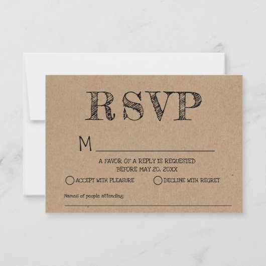 Wedding Song Request  Cassette Kraft RSVP (Achterkant)