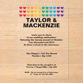 Wedding Sounds Gay Fun Rainbow Pride Acryl Uitnodigingen (Voorkant)