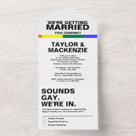 Wedding Sounds Gay Fun Rainbow Pride All In One Uitnodiging