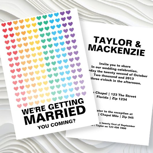 Wedding Sounds Gay Fun Rainbow Pride Kaart