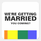 Wedding Sounds Gay Fun Rainbow Pride Vierkante Sticker (Voorkant)