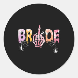 Wedding Spooky Halloween Skeleton Bride Just Marri Ronde Sticker
