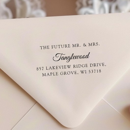 [Wedding Stamp] The Future Mr & Mrs Address Label Zelfinktende Stempel
