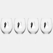 Wedding Stemless Wine Glasses Bruid Groom Wijnglas Zonder Voet (Voorkant)