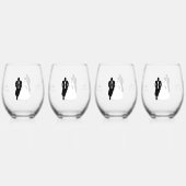 Wedding Stemless Wine Glasses Bruid Groom Wijnglas Zonder Voet (Achterkant)