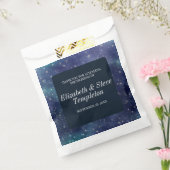 Wedding Sterrennacht Celestial Dank u Navy Bedankzakje (Gezegeld)