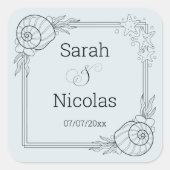 Wedding stickers personalized beachy (Voorkant)