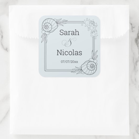 Wedding stickers personalized beachy (Sac)