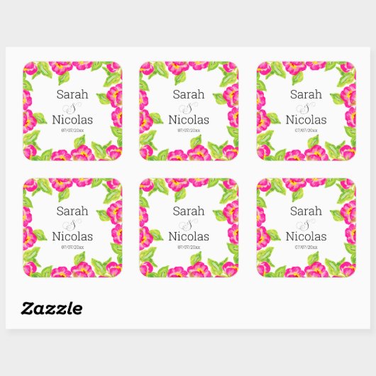 Wedding stickers personalized floral (Feuille)