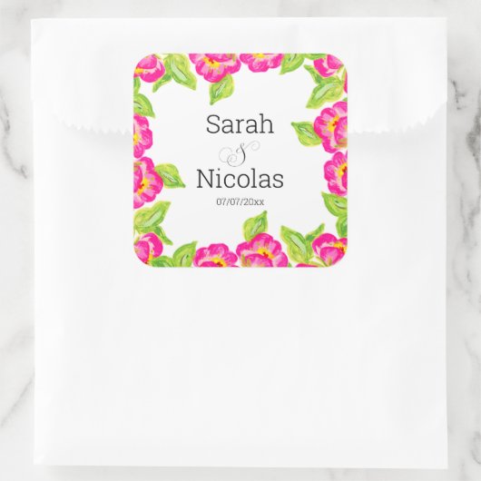 Wedding stickers personalized floral (Sac)