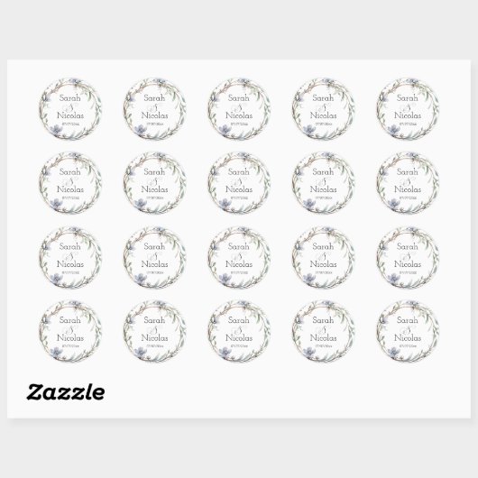 Wedding stickers personalized minimalist (Feuille)