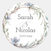 Wedding stickers personalized minimalist (Devant)