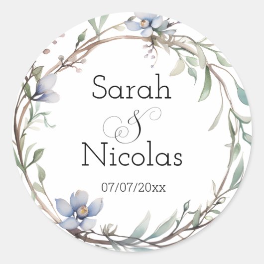 Wedding stickers personalized minimalist (Devant)