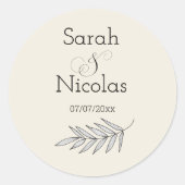 Wedding stickers personalized minimalist (Voorkant)