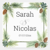 Wedding stickers personalized rustic (Devant)